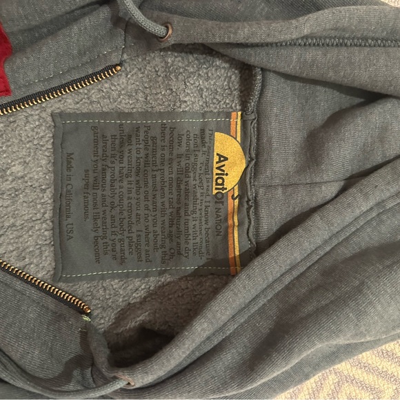 Aviator Nation Gray Hoodie Sweater - Picture 2 of 3